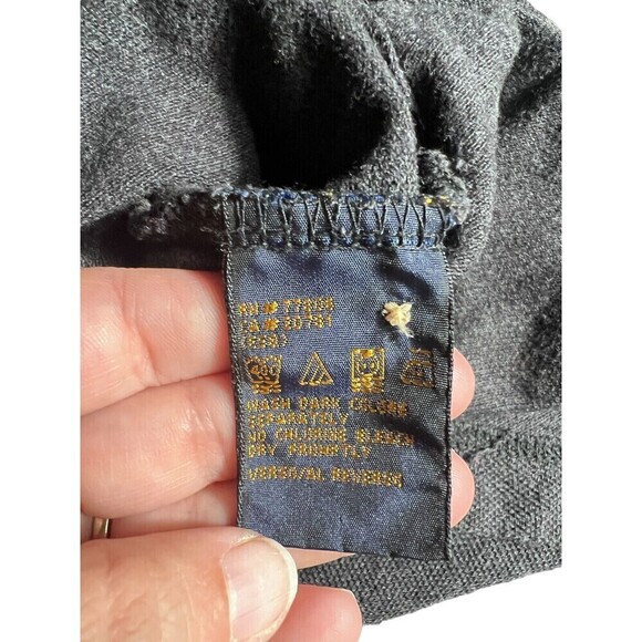 Tommy Hilfiger Polo Rugby Shirt Long Sleeve Logo Cotton Gray/Red/Navy  Large - Picture 7 of 8